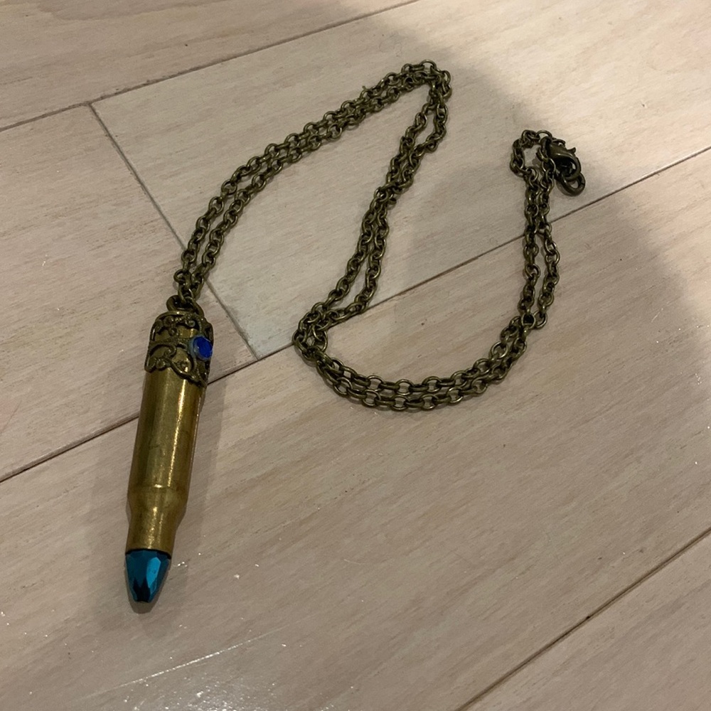 Blue Bullet Necklace